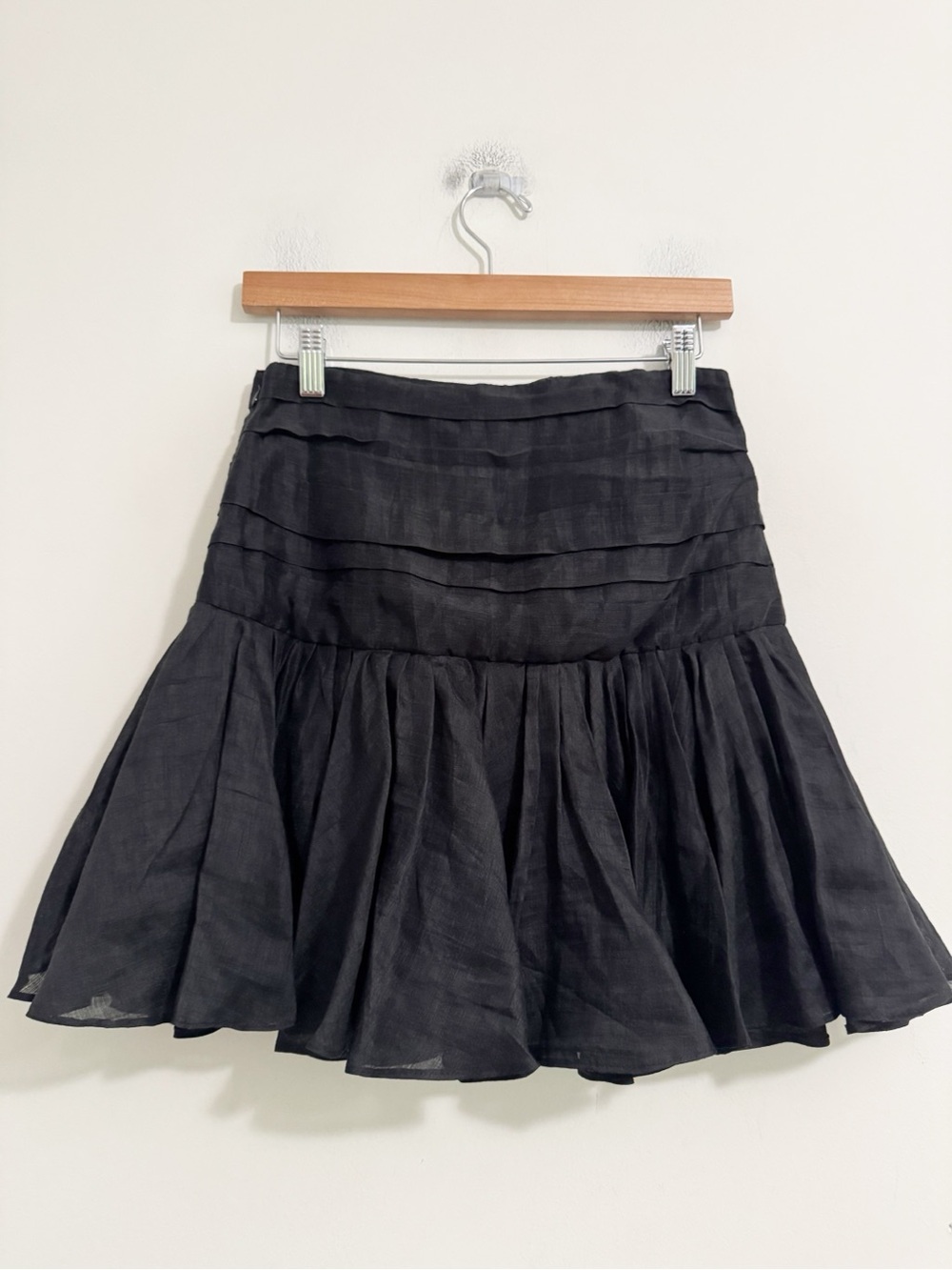 Sandro Linen Blend Ruffle Mini Skirt - Picture 5 of 11
